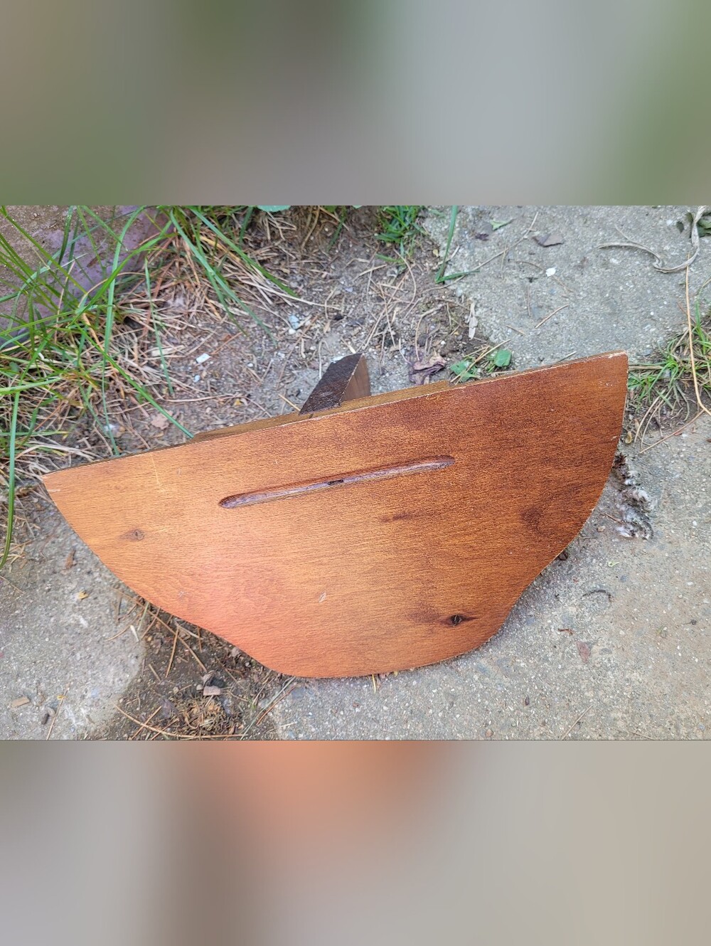 Whimsical Vintage Wooden Half-Circle Wall Shelf Rustic Farmhouse Shabby Chic - Picture 5 of 9